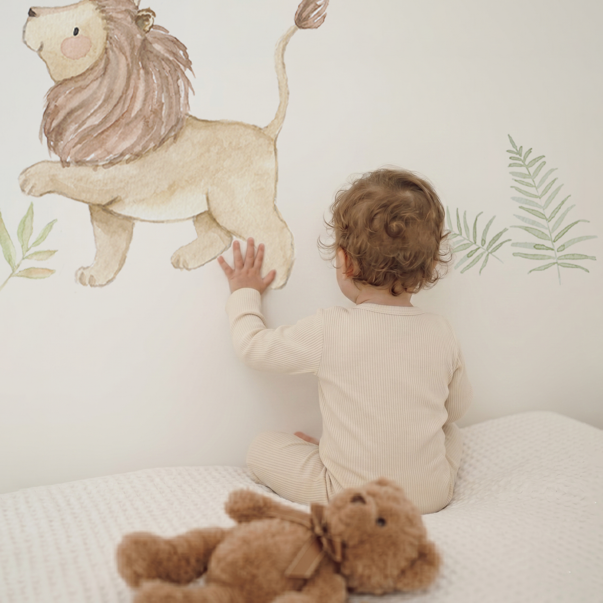 Individual watercolor elephant element from the safari animals fabric wall decal set by Aida Zamora.